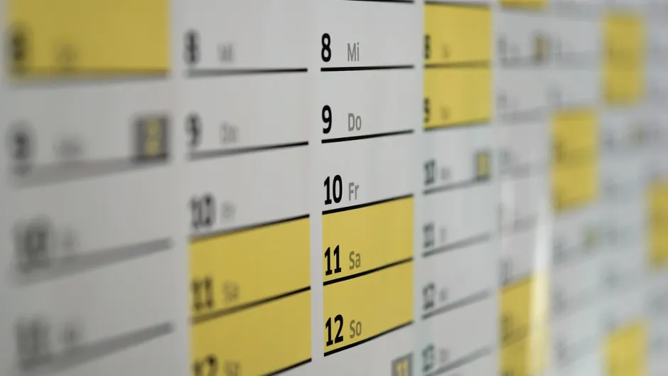 Blick auf einen Kalender